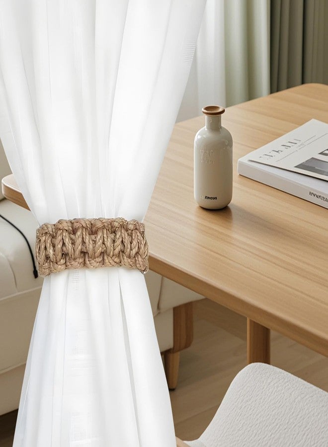 CYUXING 4Pcs Bohemian Braided Curtain Hooks, Exquisite & Compact Home Goods, Elegant Rustic Curtain Accessories Suitable for The Pursuit of Natural & Simple Decoration Style, Holdbacks Tie Backs - Image 4